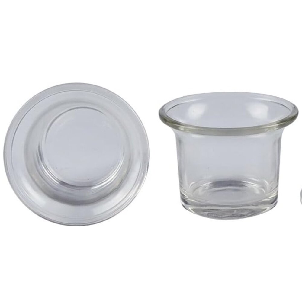Clear Glass Tealight Candle Holders, Set of 4